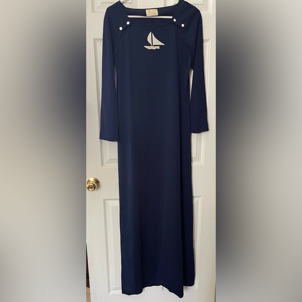 Concept 80s Nautical Full Length Dress Size 12